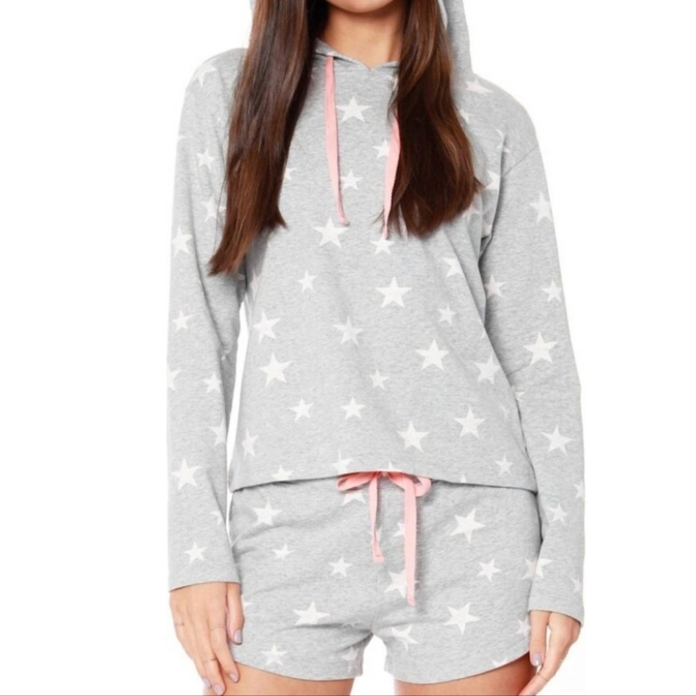 Bobi Los Angeles NWT Star Print Boxy Hoodie